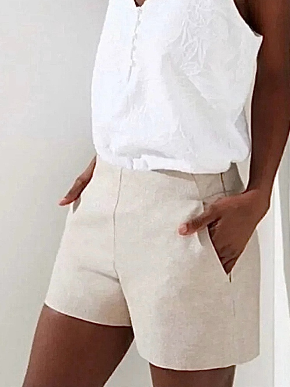 LOFT Linen Blend Shimmer Shorts Gold Metallic Summer Coastal Chic NWT 14